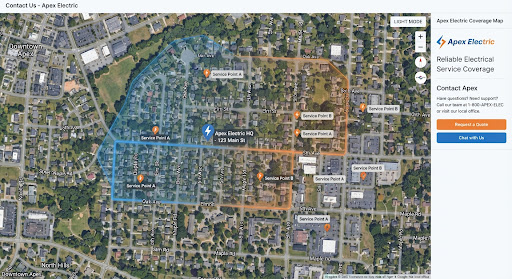 Service area map for Super Electric